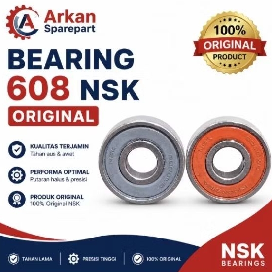 แบริ่ง 608 NSK Original 8 มม./แบริ่ง 608DW 608Z ฝาเหล็ก/แบริ่งสเก็ต Mini เครื่องบด Dynamo Precision 