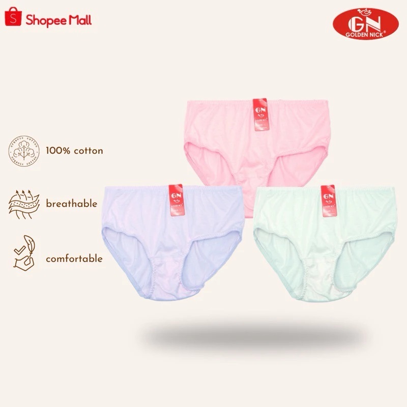 (6ชิ้น) ซีดี โกลเด้นนิค 381 หนุ่มสาว | กางเกงชั้นในยางลูกไม้สําหรับผู้หญิง | Golden Nick Womens CD -