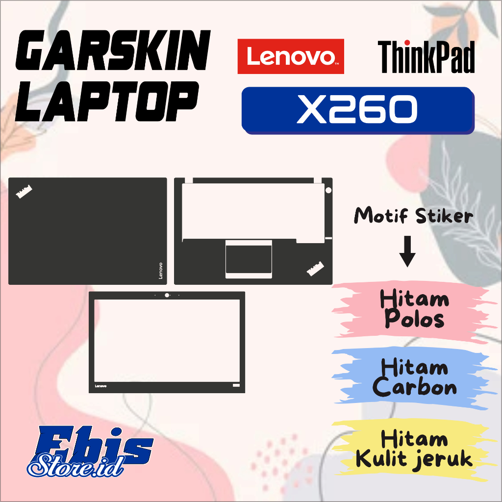 แล็ปท็อป Garskin Lenovo Thinkpad X260 ปกป้องผิว