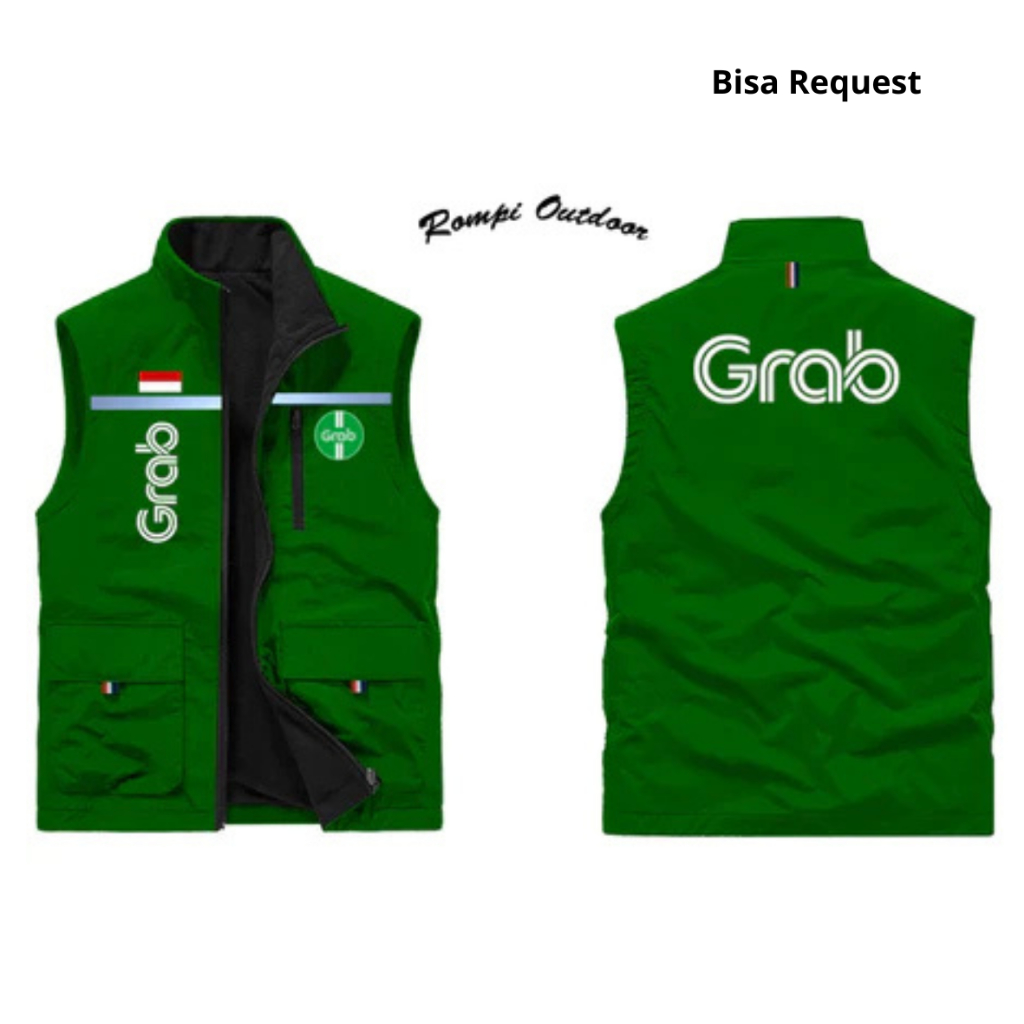 เสื้อกั๊กมอเตอร์ไซค์ Grab ล่าสุด - เสื้อกั๊กสนาม Grab Narik Ojol