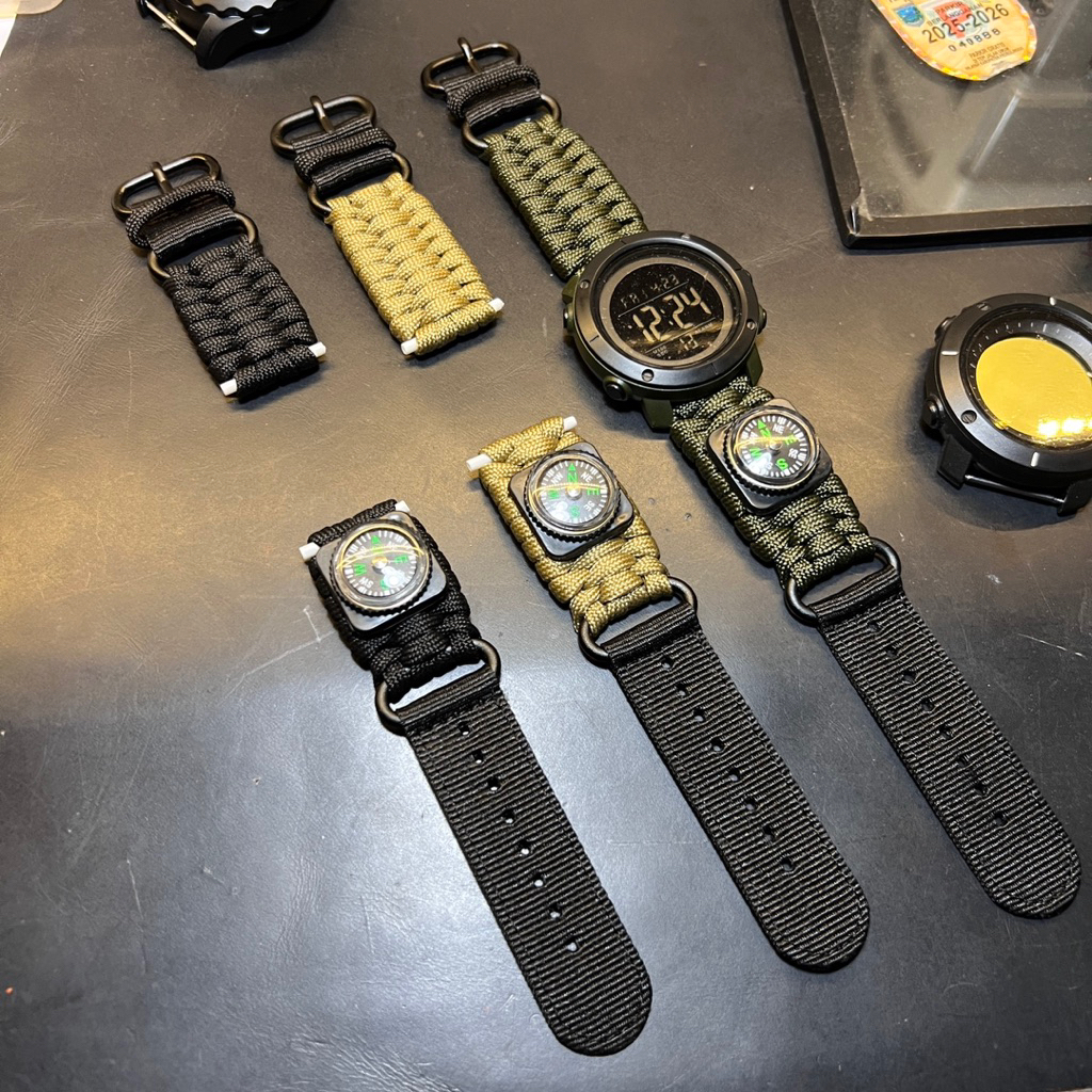 สายนาฬิกา Paracord Universal 20mm 22mm 24mm Trilobite สายนาฬิกาแบบปรับได้