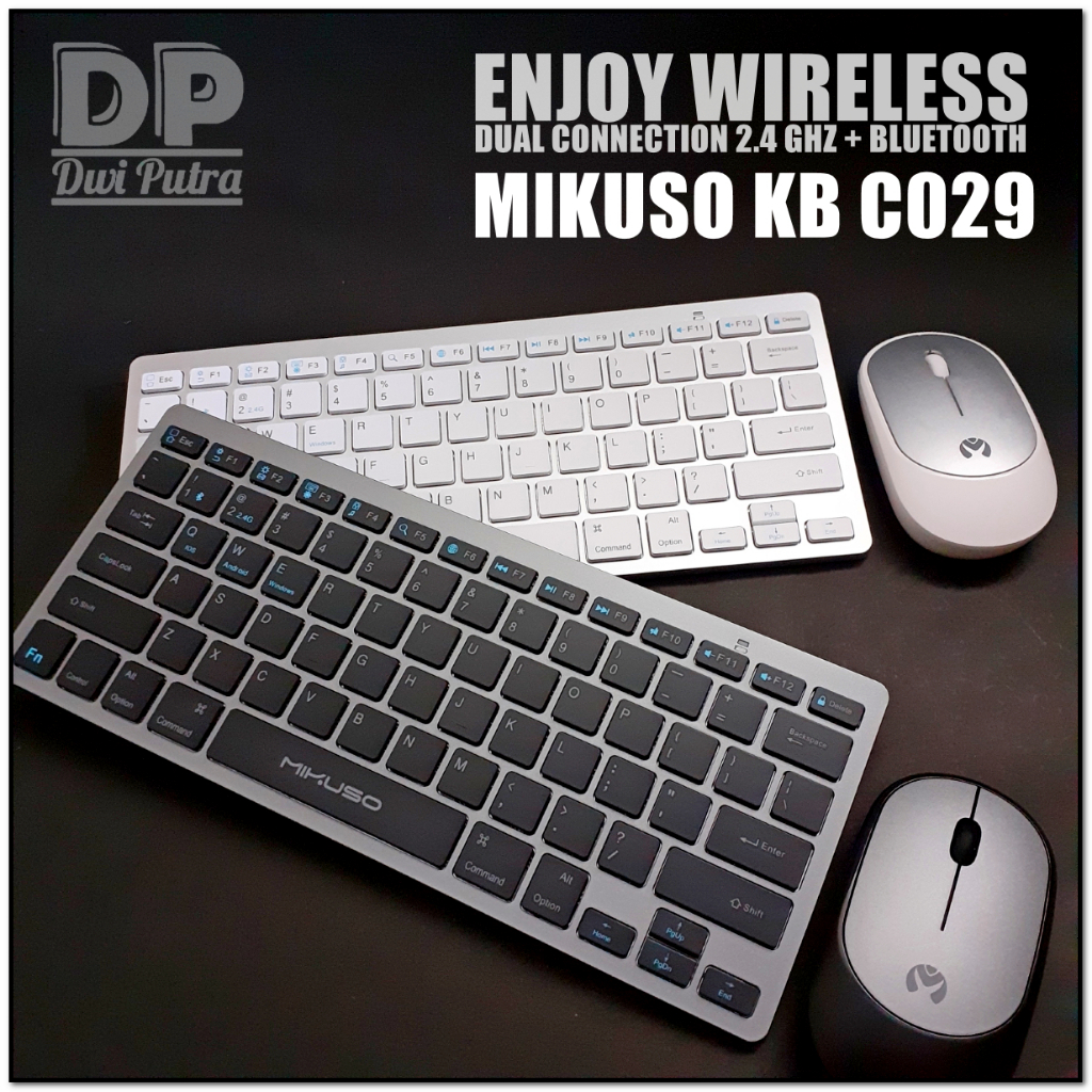 MIKUSO KB-C029 MINI COMBO WIRELESS KEYBOARD MOUSE // SLIM CHOCOLATE OFFICE MULTIMEDIA // USB C029 C-