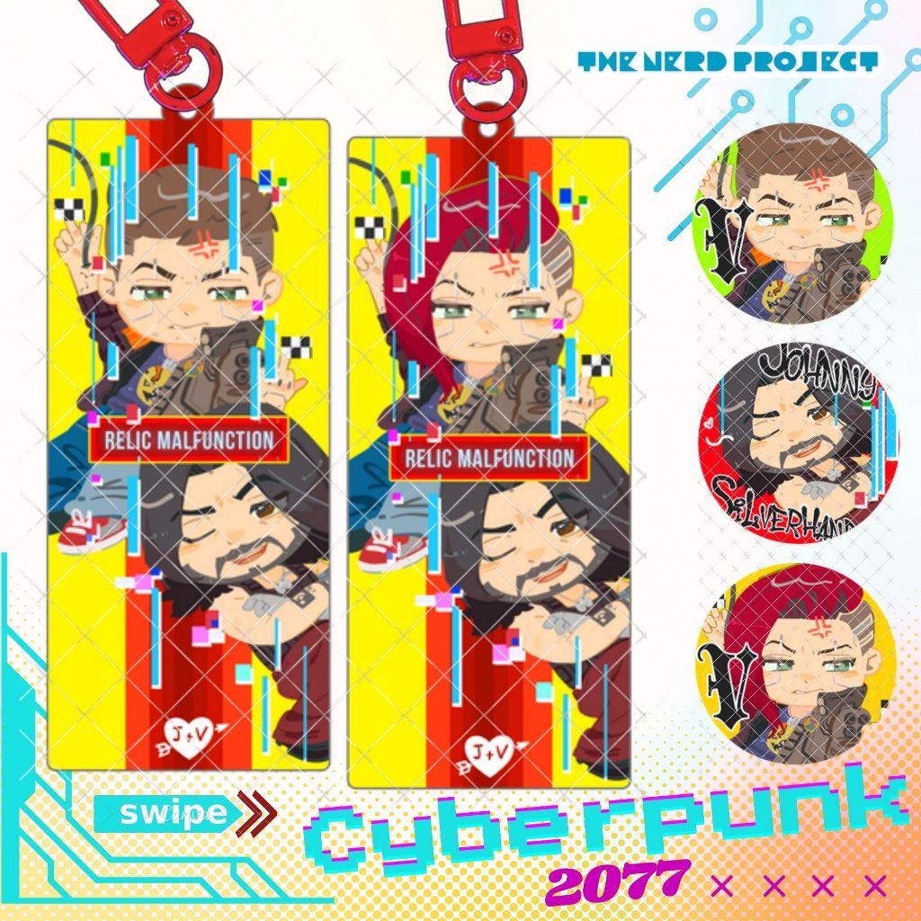 [CYBERPUNK 2077] พวงกุญแจ + ขาตั้งอะคริลิค + Pins // อะคริลิค fanmerch cyberpunk edgerunners ชาย V ห