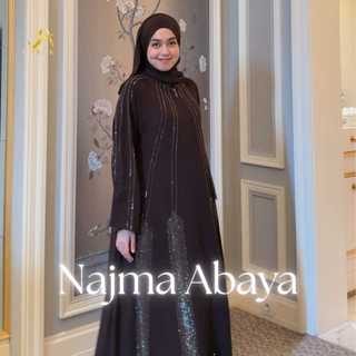 [ORI I BISA COD] Najma Black Opnaisel Rhinostone Abaya
