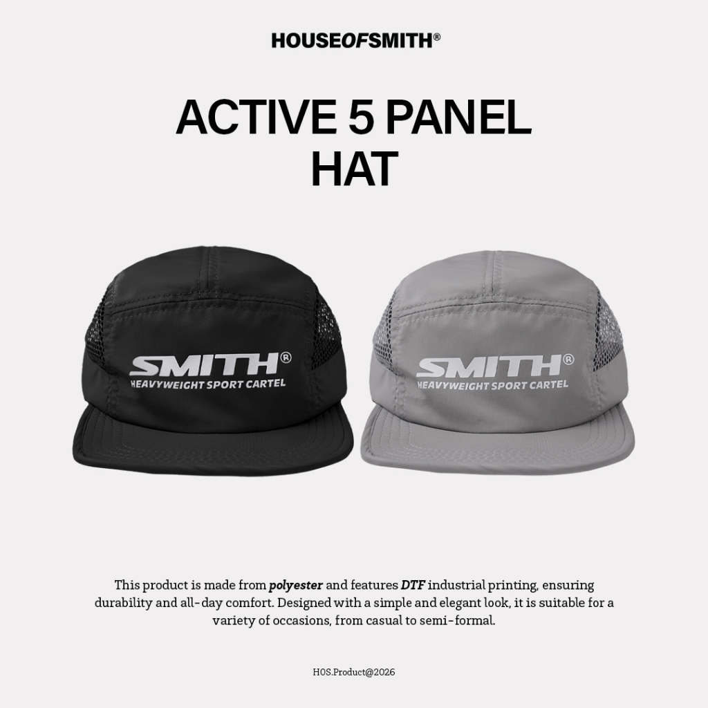 หมวก House of Smith - หมวกแผง Active 5 - หมวกห้าแผง