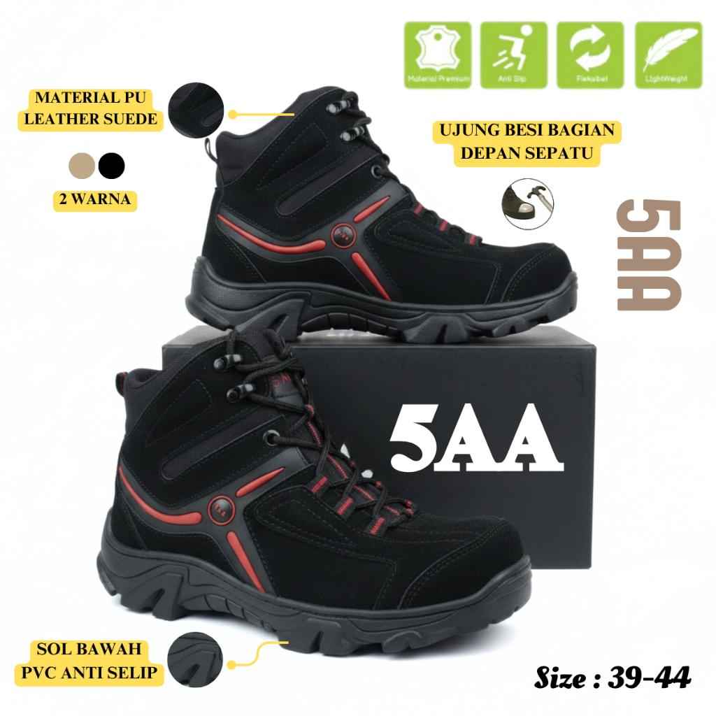 รองเท้าเซฟตี้ผู้ชาย Steel Toe Boots - Military Tactical Shoes 5AA - รองเท้า septi Tracking ของผู้ชาย
