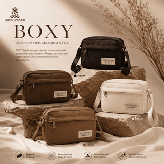 QUINSHANUM - Sling Bag Wanita Kekinian Bahan Corduroy Premium | Tas Selempang Simple Elegan