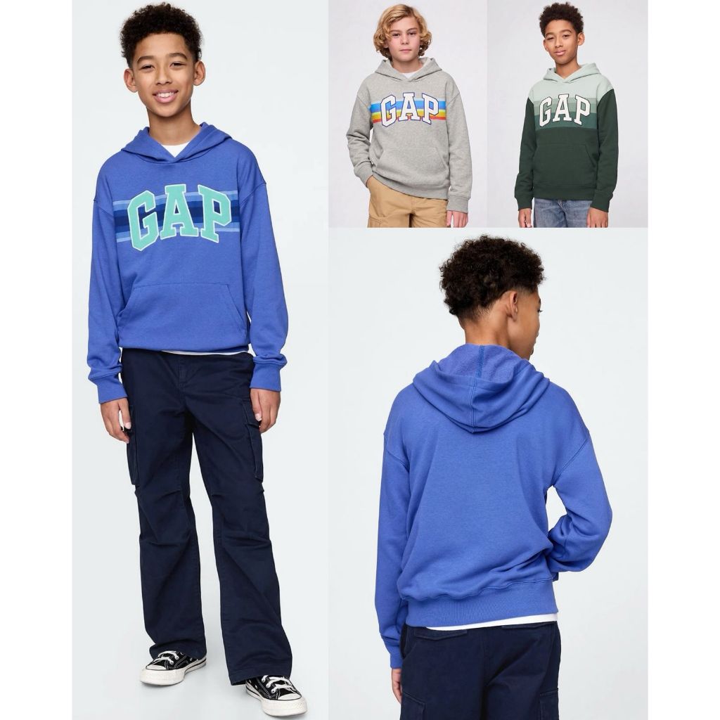 เสื้อฮู้ดโลโก้ GP Kids Relaxed - 2417