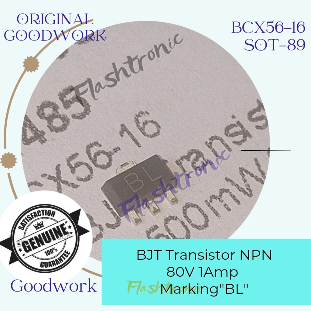 BCX56 BCX56-16 เครื่องหมาย BL NPN ทรานซิสเตอร์ SOT89 80V 1Amp
