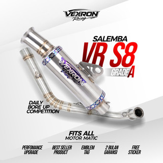 [GRADE A] SALEMBA Knalpot Motor Matic CEKLIS Full Stainless Premium, Bahan Tebal bukang KALENG