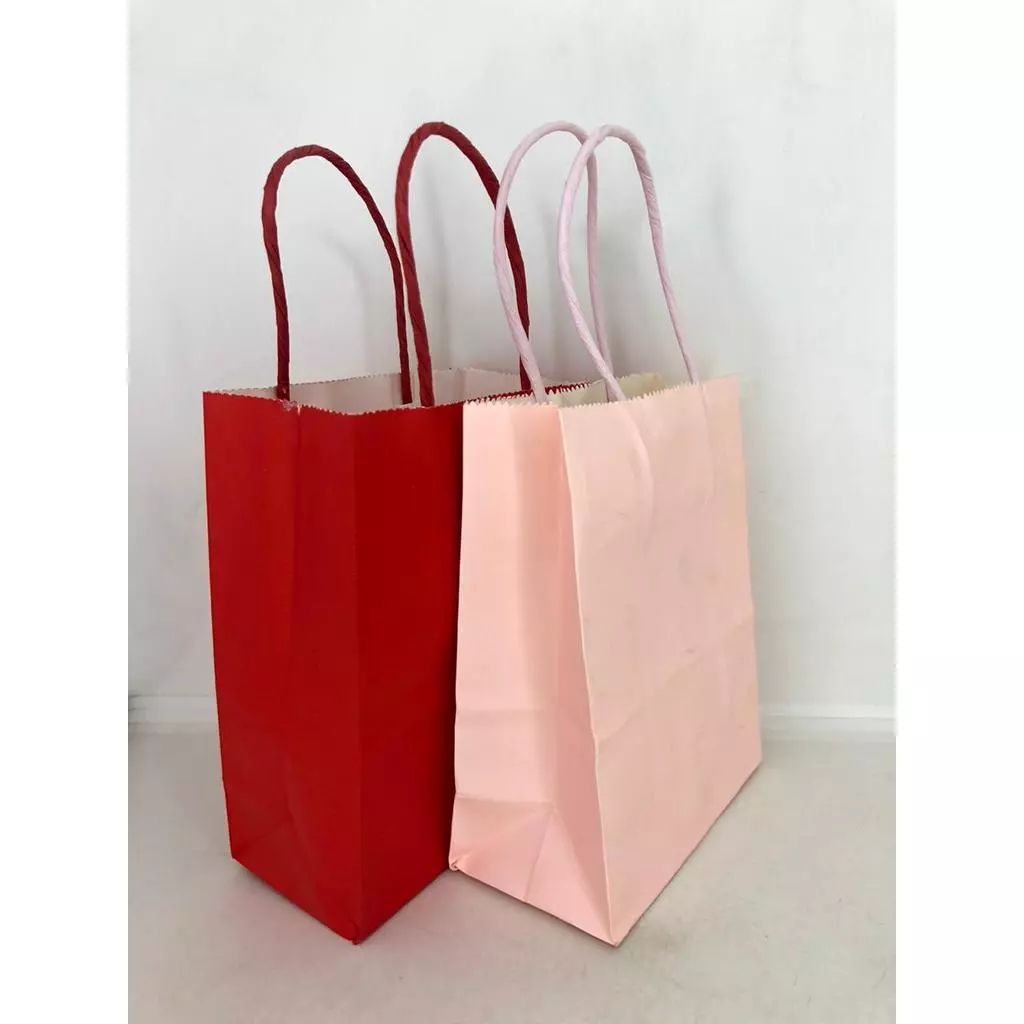 12 ชิ้นถุงกระดาษ STRAP 12x6x15 KRAFT COLOR YYP