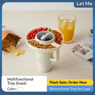 Let Me Multifunctional Tray Snack- Piring Nampan Wadah Snack Dengan Sekat Bahan Plastik Silicone Food Grade Multifungsi Kitchenware Buah Silikon LM-2234