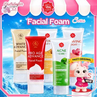 Viva BRIGHT Facial Foam Face wash with Niacinamide, AHA, Glutathione, & Collagen 100Ml | Distributor Cream Ori