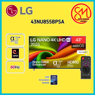 LG Smart TV 43 Inch 4K UHD AI webOS Magic Remote HDR10 43NU850B6LA NanoCell 4K Super Upscaling