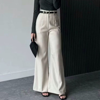 ZS-ETTA PANTS - Celana Panjang Korea Style Flare Pants - HighWaist Celana Kerja Kantor Casual Trouser Katun Premium