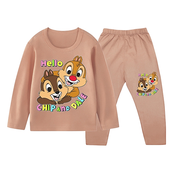 Hello Chip And Dale ชุดนอนเด็กชุดสะดวกสบายทนทาน 1-10 ปี 369