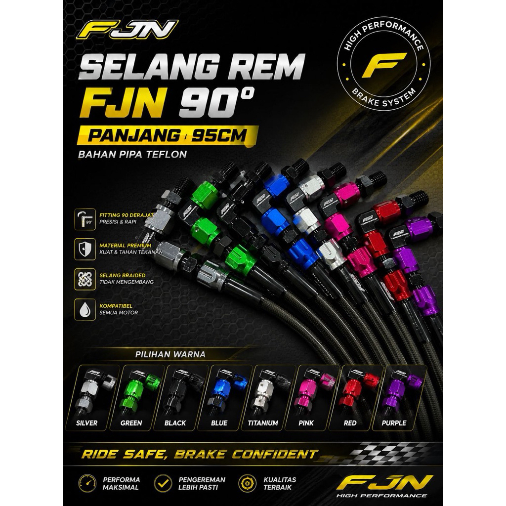 FJN 90 DEGREE BRAKE HOSE SC SIAM FITTING 90 THAILAND UK 95 FRONT ORIGINAL THAILAND