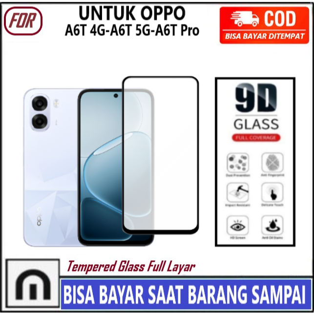 LAYARกระจกนิรภัยOppo A6T 4G A6T 5G A6T Pro 4Gคลุมทั้งหมดAnti-Scratch Glassแบบเต็มหน้าจอป้องกันหน้าจอ