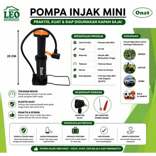 ONAT Pompa mini ban Sepeda Bicycle bike motor Pump Air angin