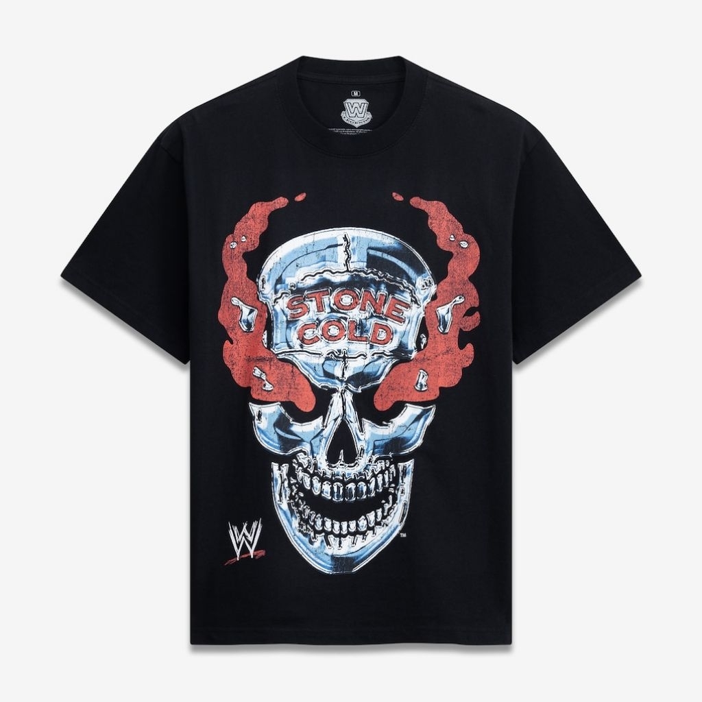 WWE STONE COLD STEVE AUSTIN CHROME SKULL TSHIRT