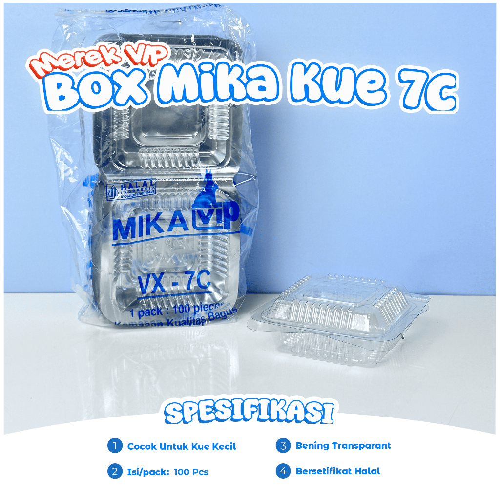 เค้กพลาสติก VIP Mica ขนาด VX-7 C เนื้อหา 100 ชิ้น / ฟองน้ํา Mica / เค้ก Mica