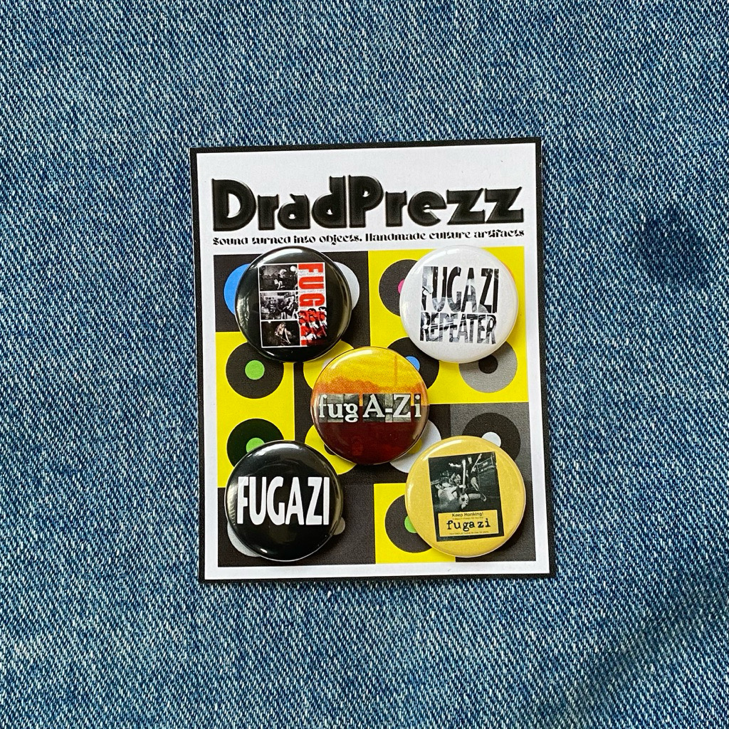 FUGAZI แพ็คพินกระดุม 25 มม. | หมุดวงร็อคโลหะ Hardcore punk