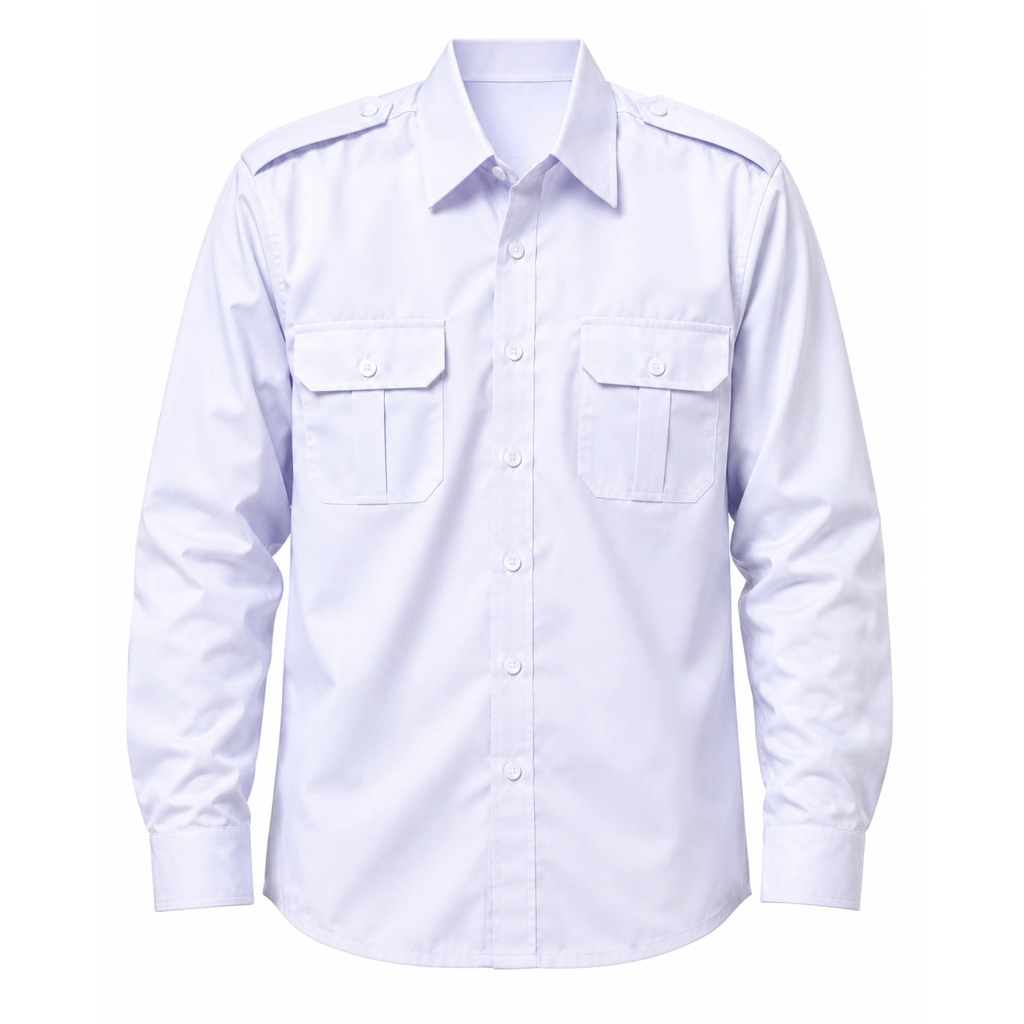 KAMEJA Long PDH Shirt / Long White PDH / Long White Shirt with Two Pockets / Long Civil Servant Shir