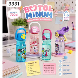 LRMS Botol Minum Plastik Karakter SANRIO 2 Cara Minum Botol Tali + Tentengan 600ML 650ML 800ML 1000ML