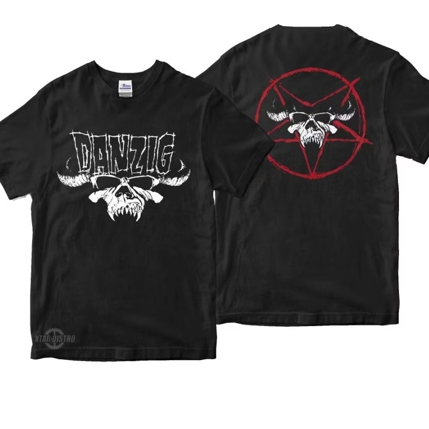 เสื้อยืด DAZIG - LOGO SKULL เสื้อยืดวง Misfits rock pop โลหะหนักในตัว plastisol xtab distro