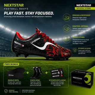 Nextstar - Sepatu Bola Spyder Black Red Anak & Dewasa