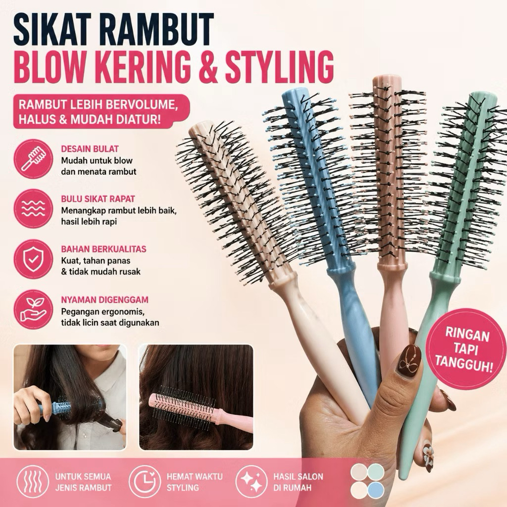 BLOW-HAIR BLOW ROLL COMB สําหรับ MAKING WAVY HAIR