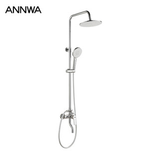 ANNWA Kran Pancuran Mandi 3 Fungsi Premium 3in1- Lubang Silikon Mudah Dibersihkan, Kepala Shower 9 Inci Besar, Kran Bawah Diputar 180°, Anti Korosi Anti Bocor Tahan Lama