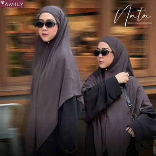 AMILY - Nata French Square Bandana Hijab Segiempat Instan Premium