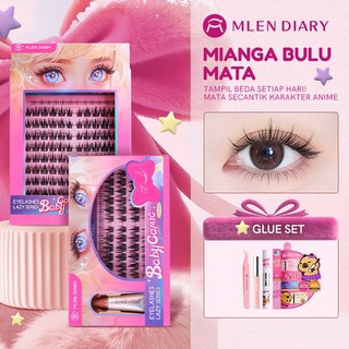 MLEN DIARY Bulu Mata Gaya Manga/Comic Bulu Mata Palsu Ikal D Individu Dapat Digunakan Kembali Panjang 10-14mm Eyelash Extension Bulumata