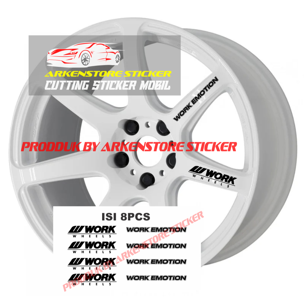 สติ๊กเกอร์ขอบ Work Emotion t7r สติ๊กเกอร์ขอบรถยนต์ ล้อทํางาน Emotion t7r 8pcs