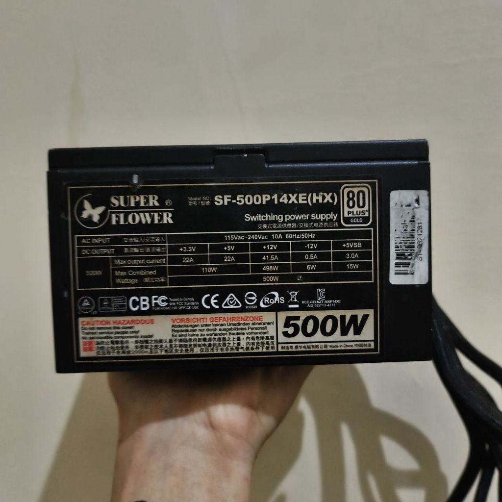 PSU Superflower 500W 80+ สีทอง (มือสอง)
