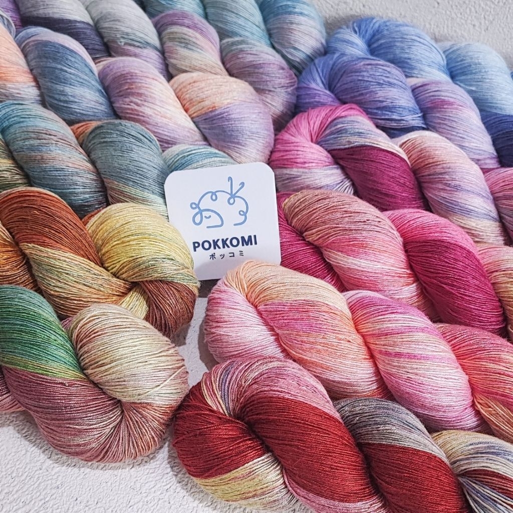 POKKOMI ไหมพรมย้อมมือ Tencel Lace Ply