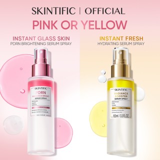 [Original] SKINTIFIC - Instant Glowing Serum Spray Radiance Booster Essense Toner Oil Make Up Primer Brightening Setting Spray Dry/Oily Skin Face Mist Hydration Moisture Travel Size Full Size
