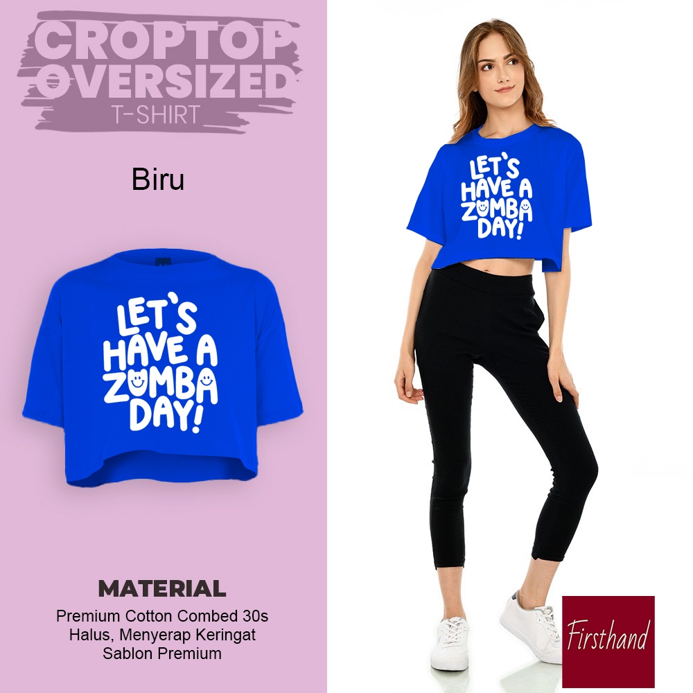 KATUN Lets Zumba Day Crop Top เสื้อยืดขนาดใหญ่ของผู้หญิง Premium Combed Cotton Crop Top