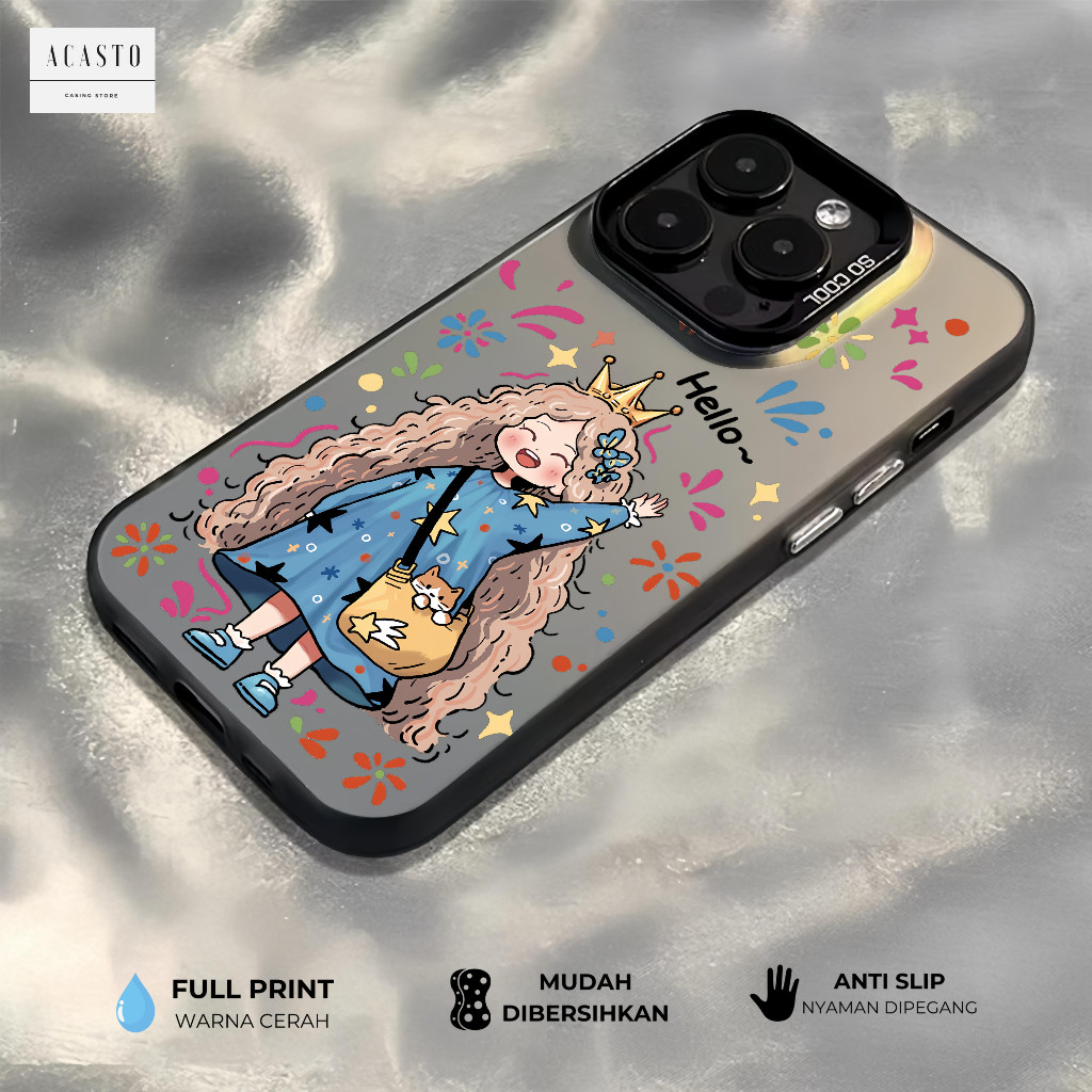 HP HELLO GIRLS CASING สําหรับ SAMSUNG A08 A18 J2 PRIME A03S A02S A03 CORE A04 A04E M04 A04S A13 A05 