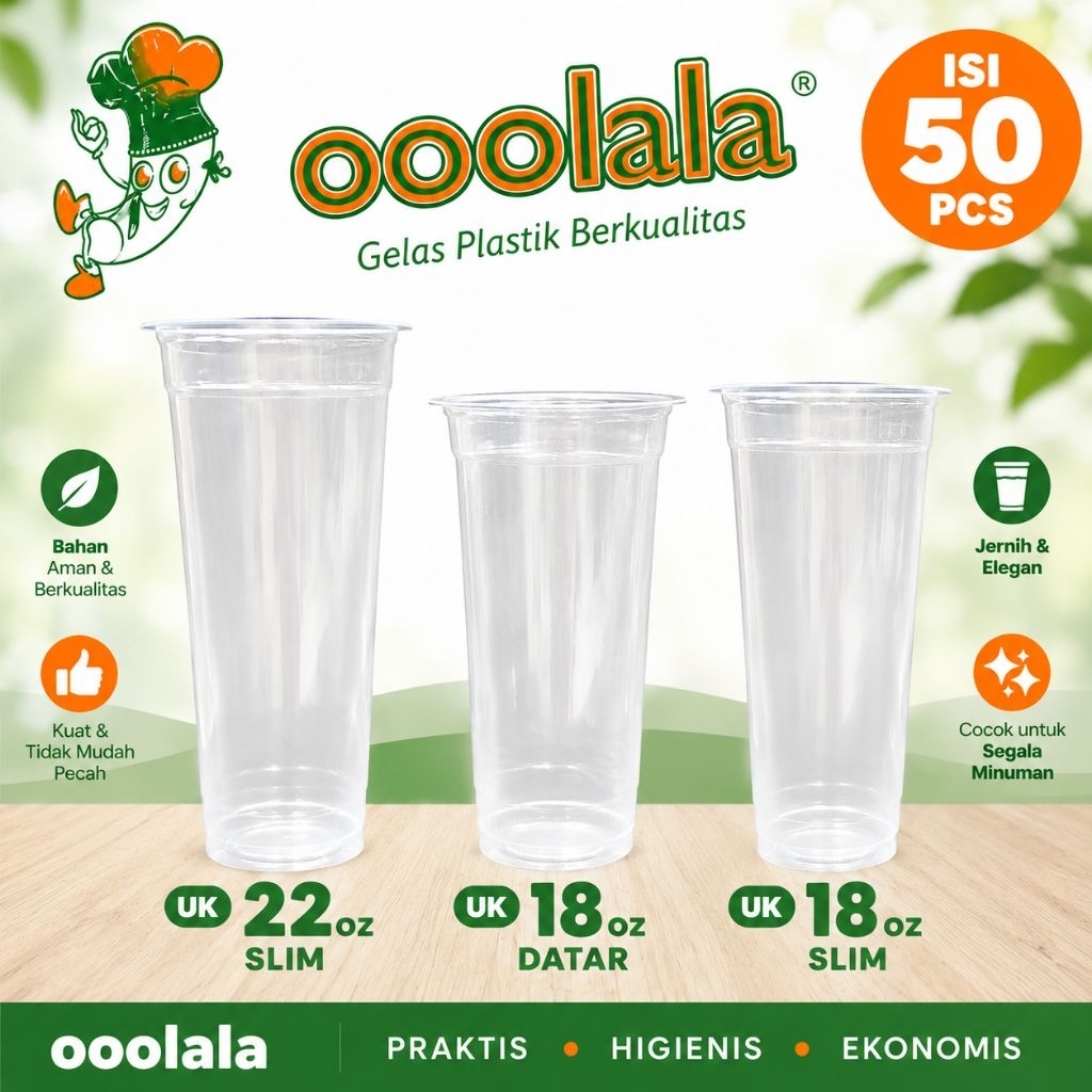 [JJP] ถ้วยพลาสติก ooolala / ถ้วยชาเย็นพลาสติก olala