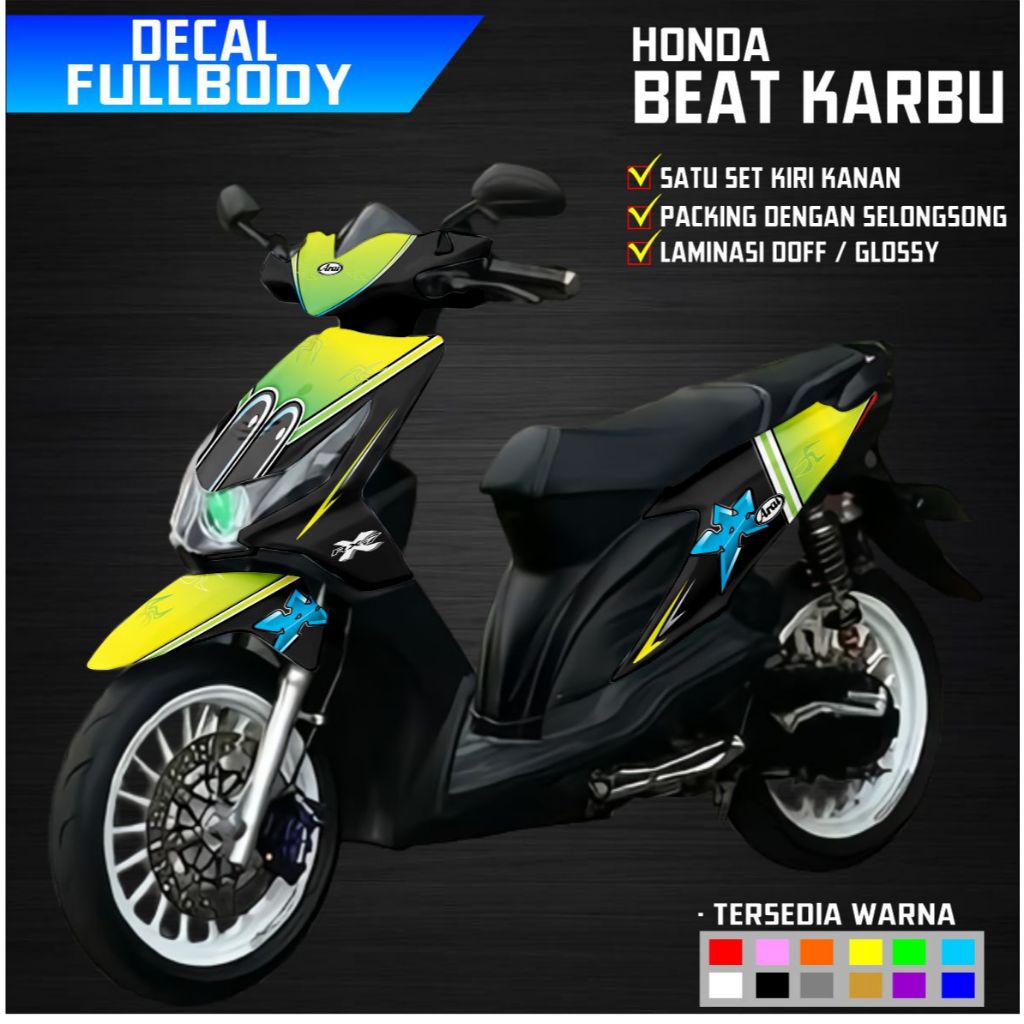 JAGO FULLBODY สติ๊กเกอร์ยีนส์ HONDA BEAT CARBON GRAPHICS NEW ARAI / FULL BLOCK BODY DECL สติ๊กเกอร์ 