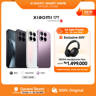 Xiaomi 17T (12GB+256GB) | Kamera telephoto periscope Leica 5x | Baterai 6500mAh (typ) | Layar eye-care 6,59” 120Hz | MediaTek Dimensity | 67W HyperCharge [Xiaomi Official Store]