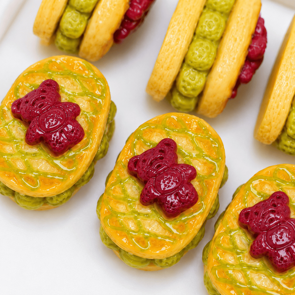 [PREMIUM] Miniature Pineapple Tart Teddy Bear Modern Nastar Cake Cream Sweet Drizzle Cream Sweet Uni