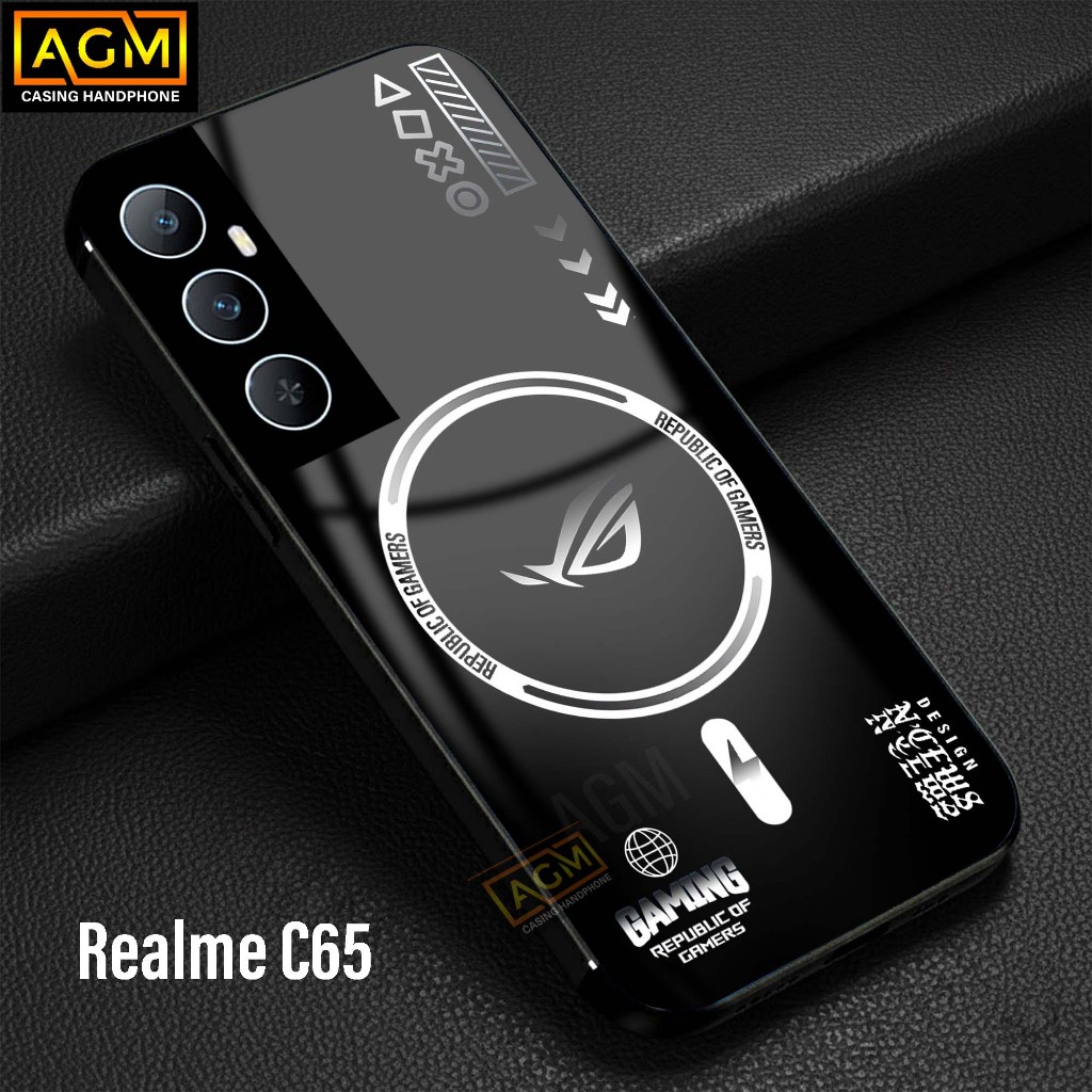 เคส Realme C65 รุ่นใหม่ เคสซิลิโคนเงาคลุมรอบเครื่อง ลาย MAGSAFE ROG - AGM เคสโทรศัพท์สวยหรู - ขายดีส