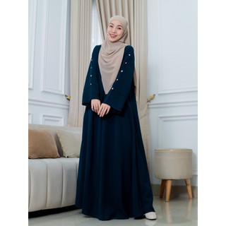 Zafiya Abaya Gamis Polos Casual Size S-M L-XL 3L-XXL Pakaian Muslim Wanita Bahan Sabrina Anti UV