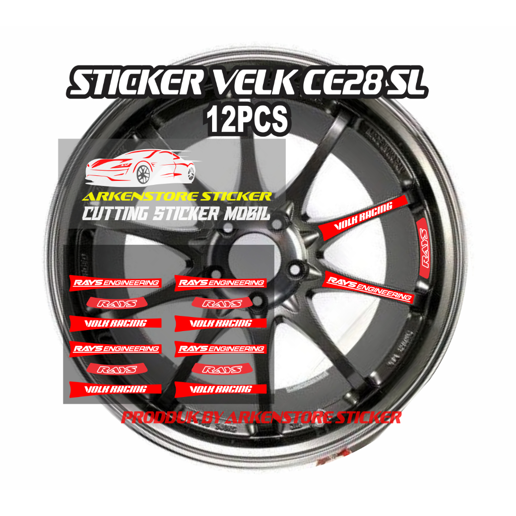 12pcs รถขอบสติกเกอร์ CE28 SL Volk Racing Rays วิศวกรรมสติกเกอร์ volk velk ce28 SL แหวน 14 15 16 17 1