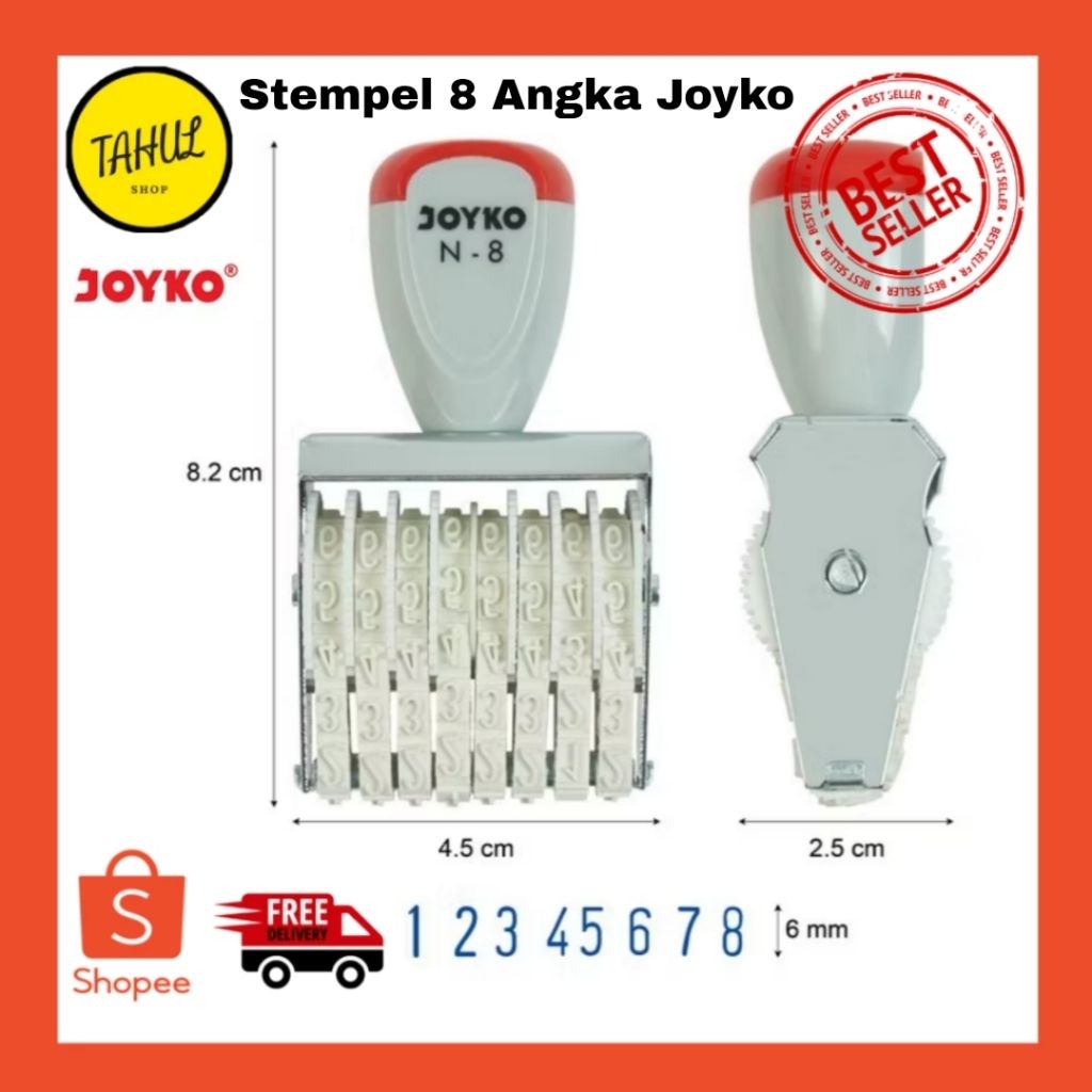 Joyko Number Stamp 8 Stamp / Number Stamp / Joyko N-8 Number / 8 หลัก