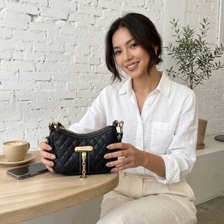 Miniatur Balerina Tas Selempang wanita Mini Slingbag Shoulder  Bahan Kulit Sintetis Premium Motif Kotak-kotak Bordir PX18 LX6 TX13 cm