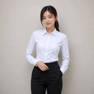 Kemeja Putih Formal Wanita Lengan Panjang Slimfit Ospek Magang Kerja Kantoran